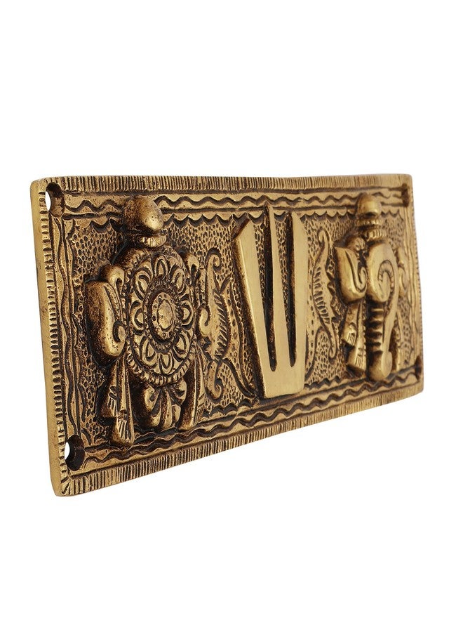 Mla's Decor Brass Shankh Chakra Namah Wall Hanging Decorative For Home,Office & Room,Showpiece Figurines (Yellow), 18.7 Cm - Image 3